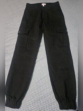 Kendall & Kylie Black Women's Cargo Joggers